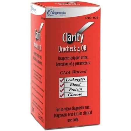 Clarity® Urocheck 4 Urine Reagent Strip - 100/Bottle