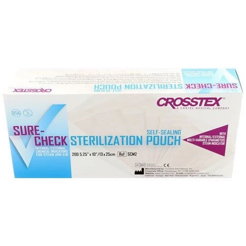 Crosstex 5.25" x 10" Sure-Check Sterilization Pouches (SCM2)