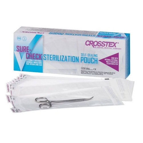 Crosstex 8" x 16" Sure-Check Sterilization Pouches (SCL8162)