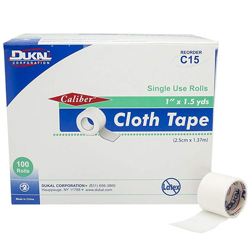 Caliber™ 1" x 1.5 Yards Cloth Single Use Tapes - 100/Box