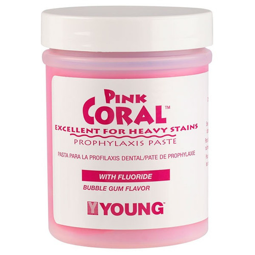 Young™ Pink Coral™ Coarse Prophy Paste with Bubble Gum Flavor in 9 oz. Jar - 16/Case