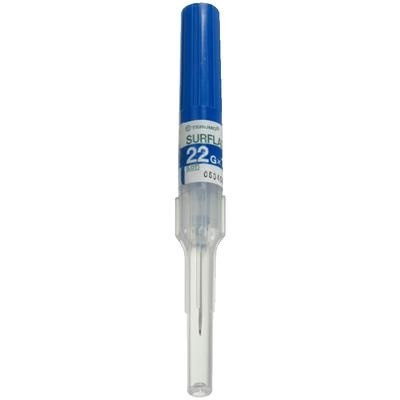 22G x 1" Blue Surflash IV Polyurethane Catheter - 50/Box