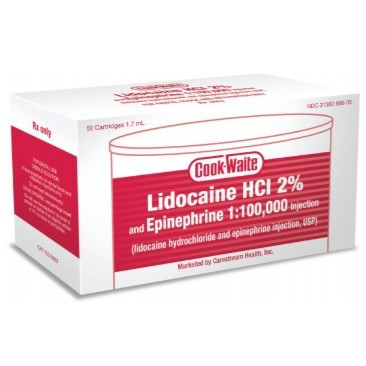 Cook-Waite Lidocaine HCl 2% with 1:100,000 Epinephrine (99167)