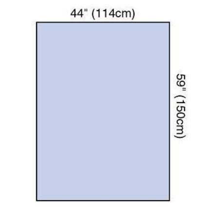 44" X 59" Blue Steri-Drape Back Table Cover Drape - 80/Case