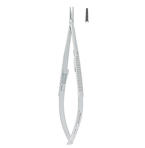 Kohler Straight Castroviejo Stainless Steel Needle Holder with Flat Handles (5621)