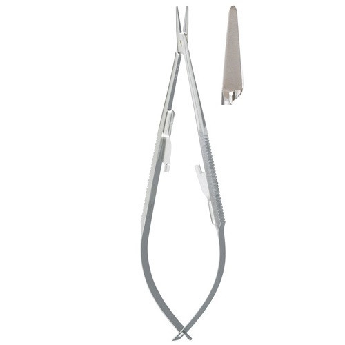 Straight Castroviejo Needle Holder with Smooth Jaws - 14cm