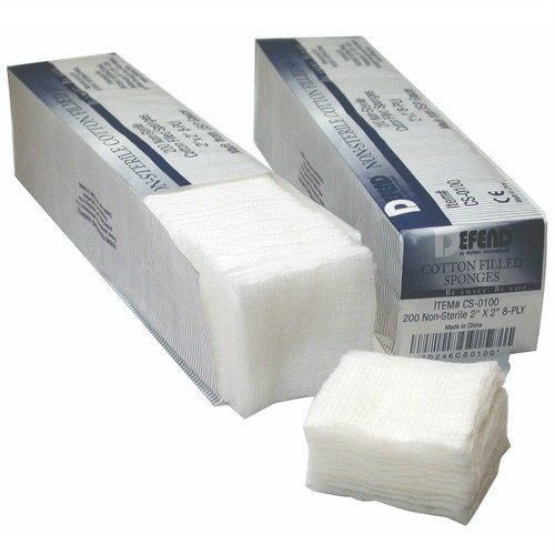 Defend 2" x 2" Non-Sterile Cotton Filled Gauze Sponges - 5,000/Case