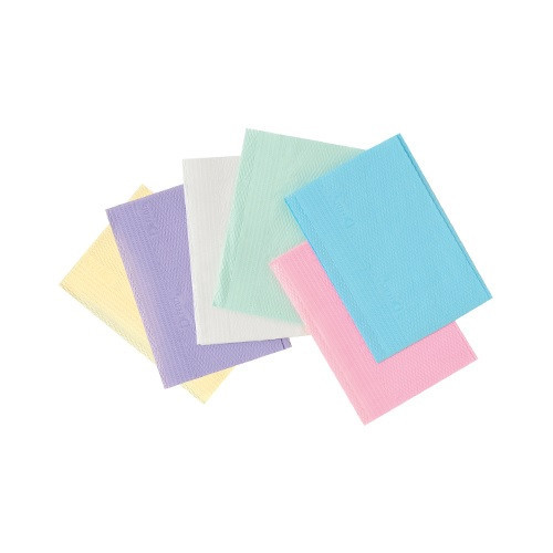 18" x 13" Defend+Plus Blue 3-Ply Patient Bibs - 500/Case