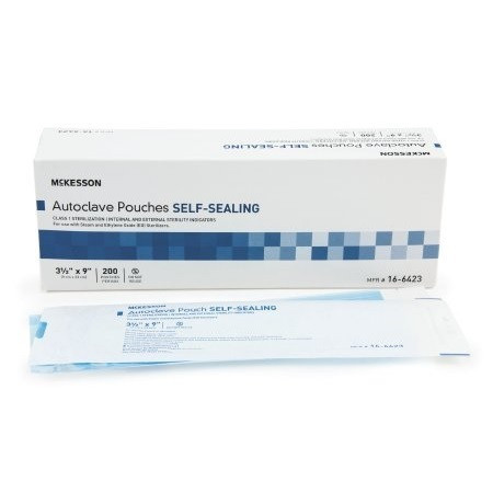 McKesson 3-1/2" x 9" Self-Sealing Autoclave Pouches (16-6423)