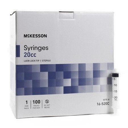 McKesson 20mL Luer Lock Syringe without Needle (16-S20C)