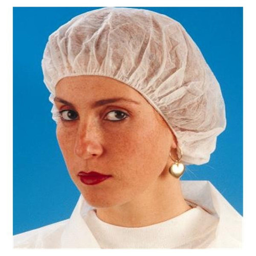 White 24" Bouffant Cap - 100/Box