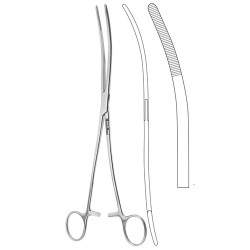 Miltex MeisterHand Bozeman Double-Curved Sponge Forceps - 26.7cm