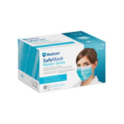 Medicom SafeMask® Master Series Level 2 Ocean Surf Earloop Face Mask - 500/Case