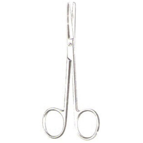 Straight Plastic Surgery Scissors with Serrated Blade & Blunt/Blunt Points - 12.1cm