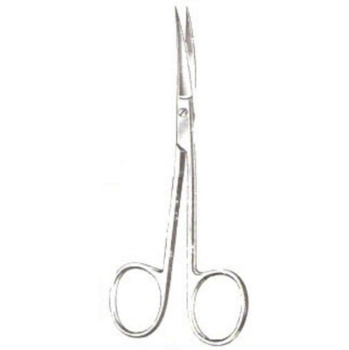 Curved Plastic Surgery Scissors with Serrated Blade & Sharp/Sharp Points - 12.1cm