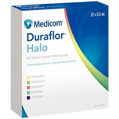 Medicom Duraflor® Halo 5% Sodium Fluoride Wild Berry White Varnish in 0.5mL Unit Dose - 32/Box