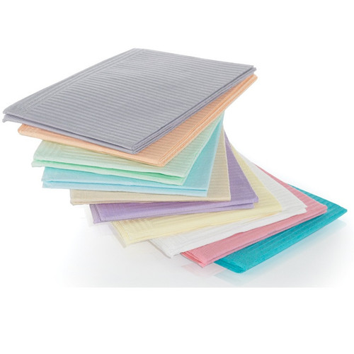 SafeBasics™ 13" x 18" Dusty Rose 3+1-Ply Dry-Back® Dental Bib - 500/Case