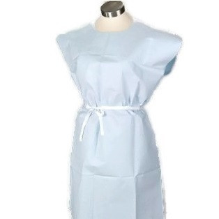 Tidi 21" x 36" Blue Tissue/Poly/Tissue Pediatric Exam Gown (980830)