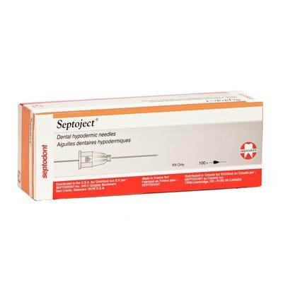 Septodont 27G Short Septoject® Dental Needle with Orange Plastic Hub (01N1271)