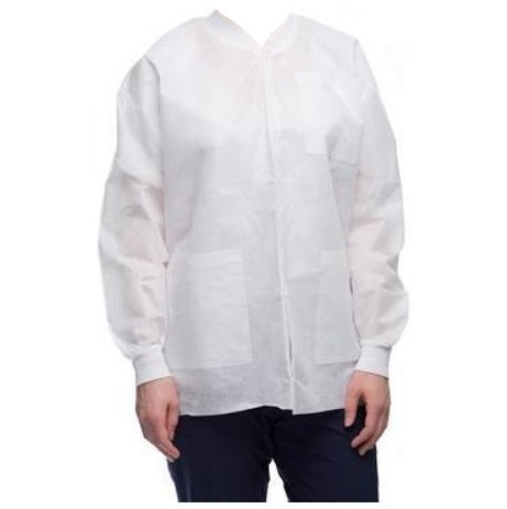 ValuMax Large White Easy-Breathe Jacket - 10/Pack