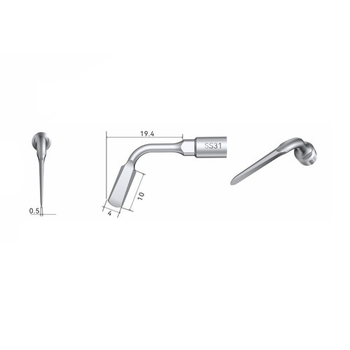 Woodpecker SS31 ACTEON® Compatible Piezo Surgical Tip for Osseous Surgery (SS31)