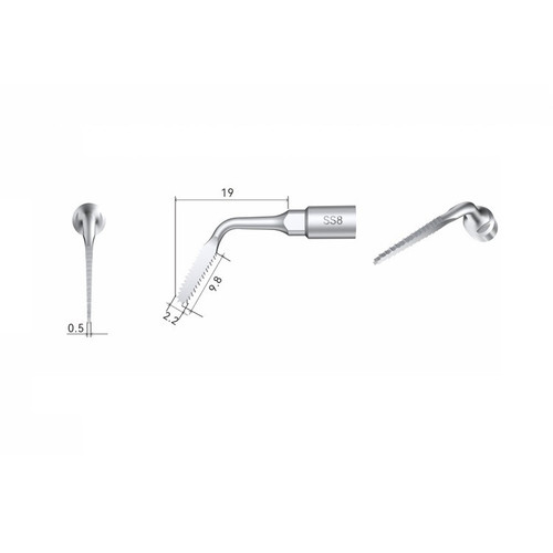 Woodpecker SS8 ACTEON® Compatible Piezo Surgical Tip for Osseous Surgery (SS8)