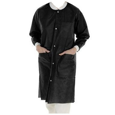 Valumax Large Jet Black Extra-Safe Lab Coat - 10/Pack
