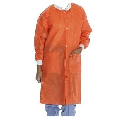 Valumax Large Orange Extra-Safe Lab Coat - 10/Pack