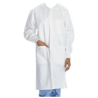 Valumax 3XL White Extra-Safe Lab Coat with Knit Collar - 10/Pack