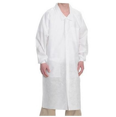 Valumax Medium White Extra-Safe Lab Coat with Traditional Collar - 10/Pack
