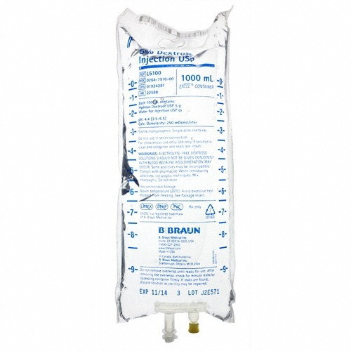 B. Braun 5% Dextrose for Injection in 1,000mL Bag (L5100)