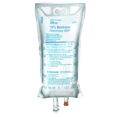 B. Braun 10% Dextrose for Injection in 250mL Bag (L5202)