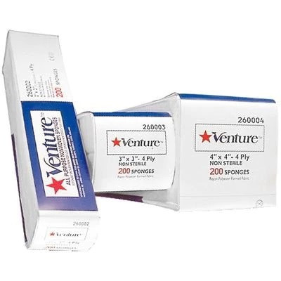 4" x 4" Venture Nonwoven Sponges - 2,000/Case (260004)