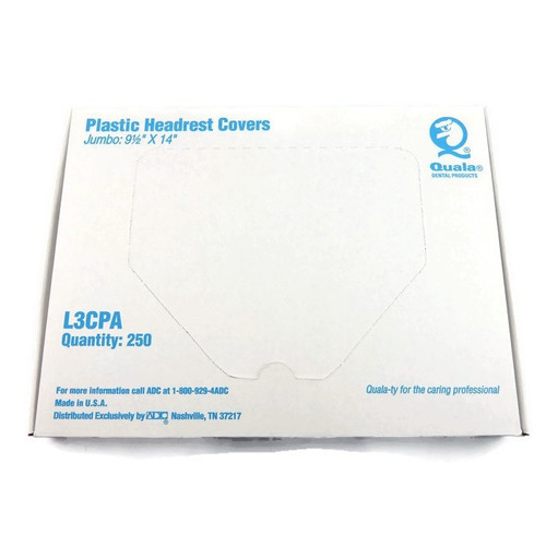 Quala 9½" x 14" Clear Plastic Headrest Covers (L3CPA)