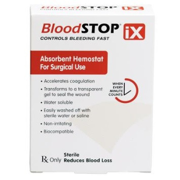 BloodSTOP Ix Gauze Pad Cotton/Cellulose 1/2" x 2" Transparent Pads - 24/Box (BS-iX-27)