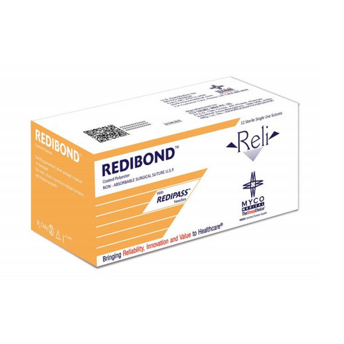 Myco Reli® Redibond™ 3-0 x 18" Green Braided Polyester Suture with C-2 Needle - 12/Box