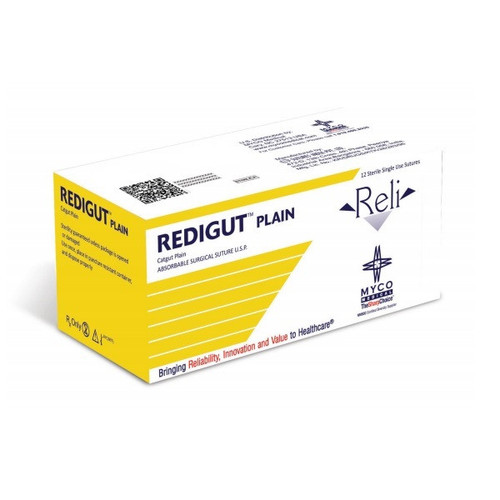 Myco Reli® Redigut Plain Gut™ 3-0 x 27" Suture with FS-2 Needle - 12/Box