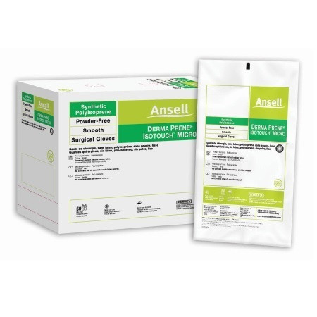 Ansell Size 5-1/2 Green Polyisoprene PF Surgical Gloves - 50 Pairs/Box