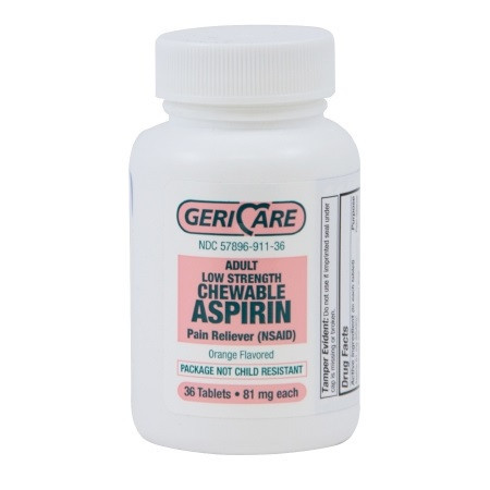 Geri-Care 81mg Chewable Low-Dose Aspirin (911-36-GCP)