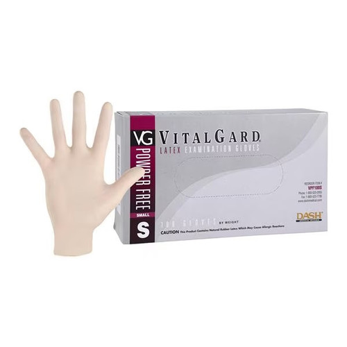 Dash Medical Small VitalGard Latex PF Exam Glove (VPF100S)