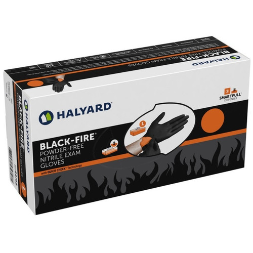 Halyard X-Small Black-Fire* Powder-Free Nitrile Exam Gloves