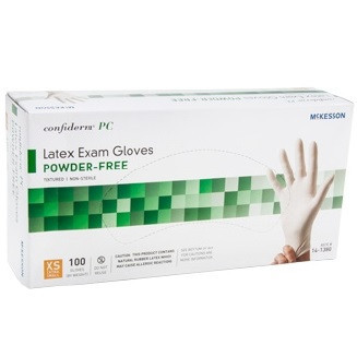 McKesson X-Small Confiderm PC Latex PF Exam Gloves (921596)