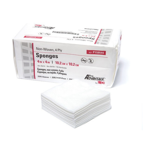 4" x 4" Non-Woven 4-Ply Gauze Sponges - 2,000/Case