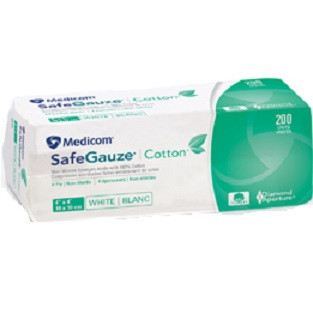 Medicom 4" x 4" 4-Ply Safegauze® Cotton Non-Woven Sponges (4844)