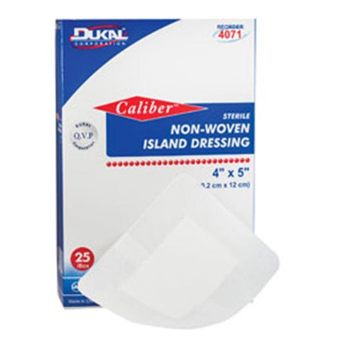 4" x 5" Caliber™ Sterile White Non-Woven Island Dressings