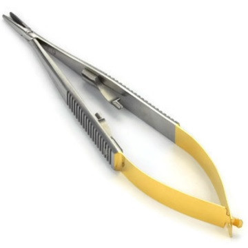 Sinntech Straight Diamond Dusted Jacobson Needle Holder with Round Handles - 18.5cm/7-1/4"
