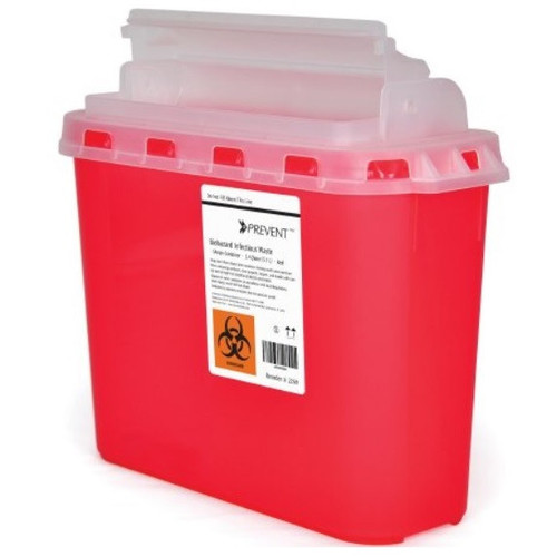 McKesson 5.4 Quart Red Prevent® Sharps Container (854862)