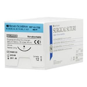 3-0 x 18" Blue Polypropylene Suture with C-7 Needle - 12/Box