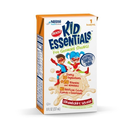 Nestle Boost® Kid Essentials™ 1.0 Strawberry Splash Flavor Pediatric Oral Supplement/Tube Feeding Formula in 8 oz. Carton - 27/Case