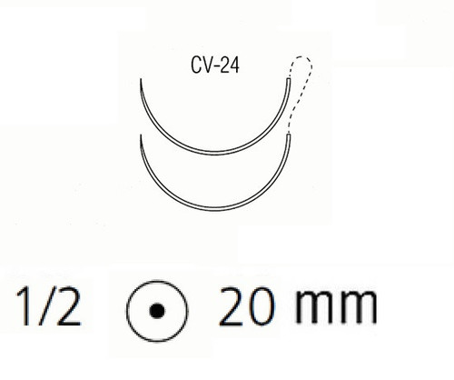 Maxon™ 4-0 x 36" Green Polyglyconate Sutures with CV-24 & CV-24 Needles - 36/Box (8886622131-2)